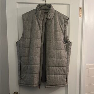 J. McLaughlin Men's Light Gray Quilted Vest
